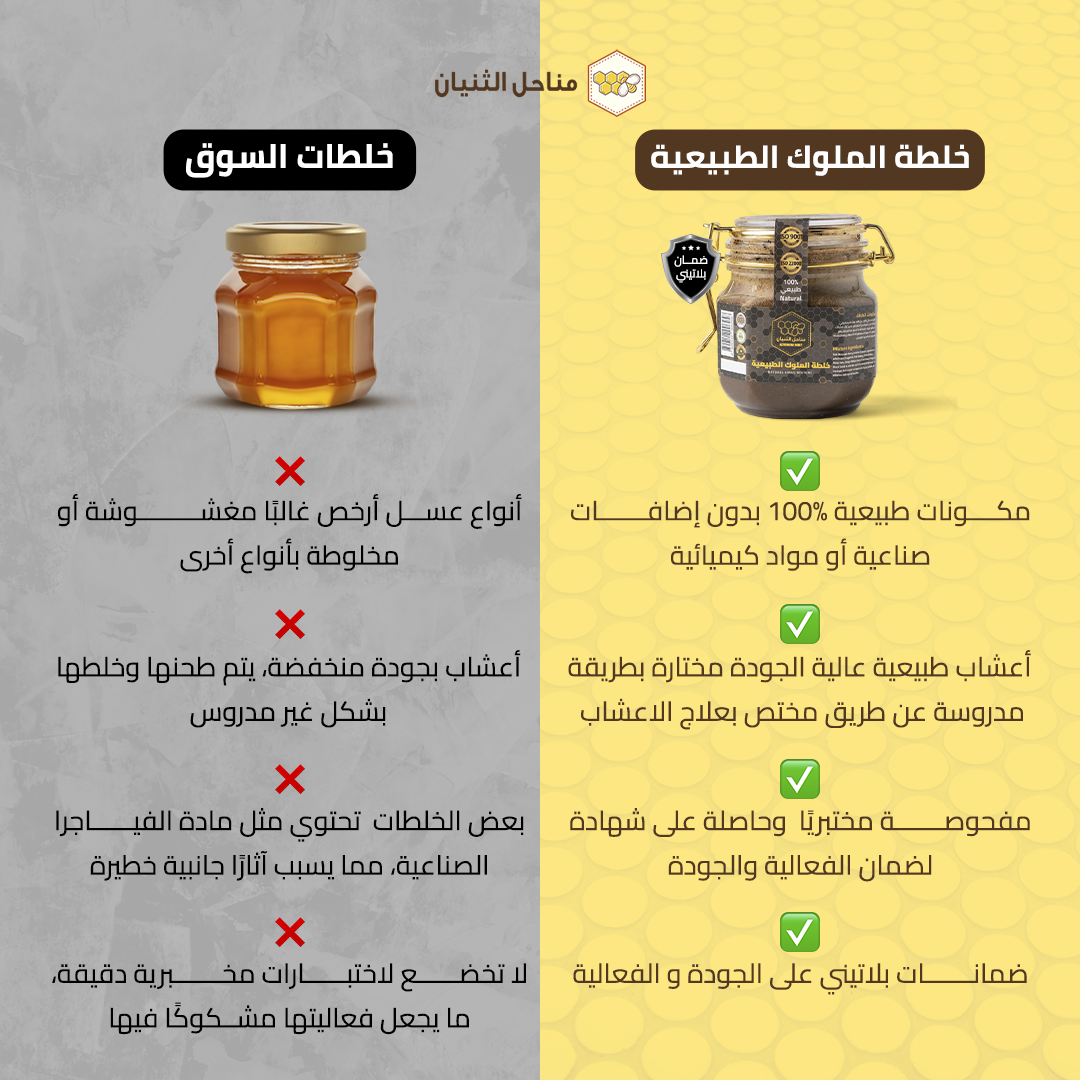 2 نصف عسل الملوك الطبيعية + نصف عسل الملوك الطبيعية هدية