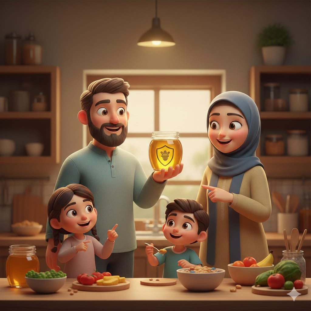 مناعة أقوى للأسرة: كيف يحمي عسل المانوكا أطفالك وزوجك في آن واحد؟
